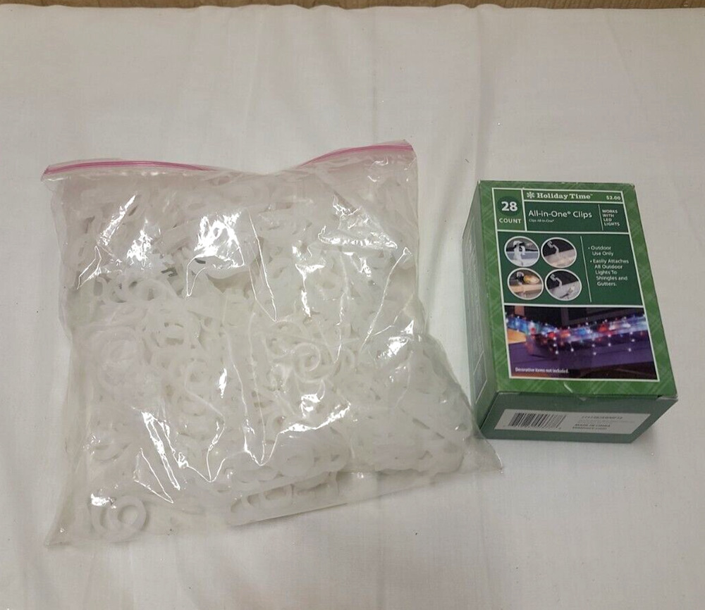 Lot of Holiday Time All-in-One Christmas Light Hanging Clips Count Unknown